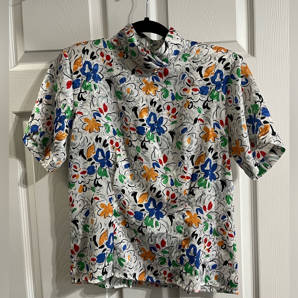 High-neck vintage BETHANY blouse small